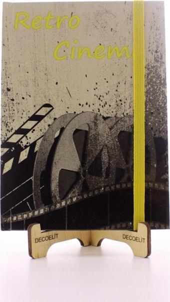 Adm Store Lastikli Çizgisiz Sert Kapak Retro Cinema Defter