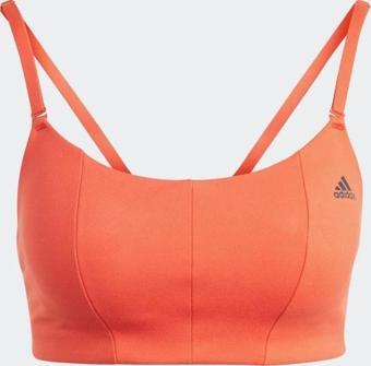 Adidas HR9682 Yoga Studio Light-Support Kadın Turuncu Pedli Bra