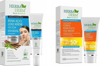 Herbaderm Leke Açıcı Krem 55ml+Güneş Koruyucu  spf50 Faktör 55 ml