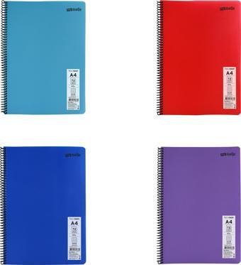 Mynote Flex Neon A4 Defter 72 Yaprak Kareli Defter 4 Adet