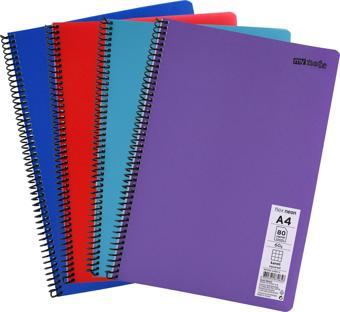 Mynote Flex Neon A4 Defter 80 Yaprak 2 Kareli 2 Çizgili Defter Seti