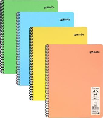 Mynote Flex Neon A5 Defter 80 Yaprak 2 Kareli 2 Çizgili Defter Seti