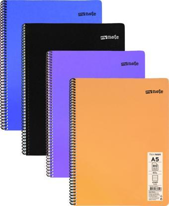 Mynote Flex Neon A5 Defter 80 Yaprak Çizgili Defter 4 Adet