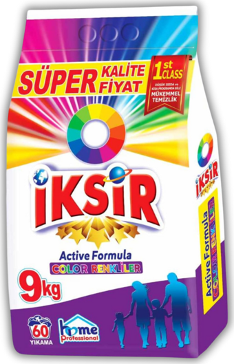 İksir Toz Deterjan Renkliler İçin 9 Kg. 60 Yıkama