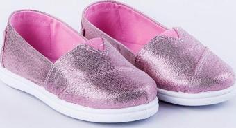 Pullu Toms Keten Ayakkabı Pembe