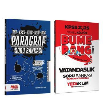 Yediiklim 2025 KPSS Bumerang Vatandaşlık ve AKM Paragraf Soru Bankası Seti 2 Kitap - Yediiklim Yayınları
