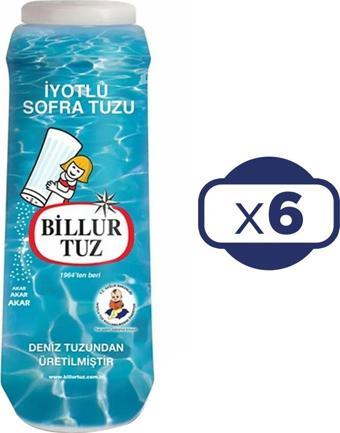 Billur Tuz Plastik Tuzluklu 500 G x 6 Adet