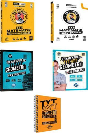 2025 Mert Hoca Kenan Kara 70 Günde TYT Matematik TYT AYT Geometri Video  Kitabı Soru  ve Geometri Formül Defteri Seti - KR Akademi