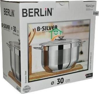 Tutku Berlin Silver 30x20 cm Derin Çelik Tencere