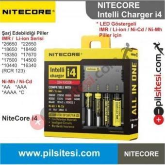 Nitecore Nıtecore New I4 Li-İon & Nı-Cd & Nı-Mh Pil Şarj Aleti / 4 'L