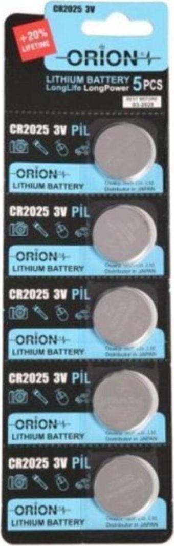 Orion Cr2025 3V Lityum Pil 5'Li Paket