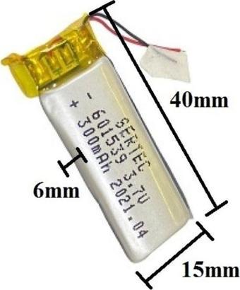 Sertec 601539 3.7V 300 Mah Lityum Polimer Pil 1.5A (Drone Için Uygun Değildir)