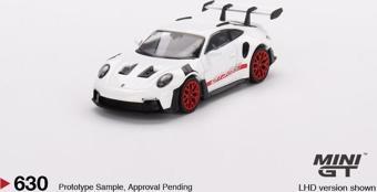 Mini GT Porsche 911 (992) GT3 RS White with Pyro Red Accent Package 630