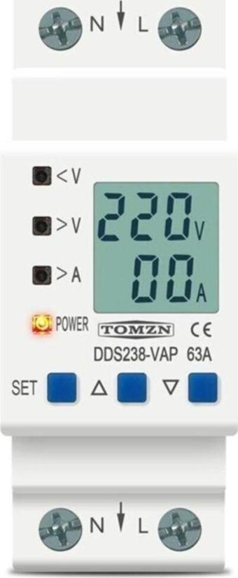 Tomzn Hiking Voltaj ve Akım Koruma Rölesi Yüksek Alçak Gerilim  ve Akım Koruyucu Röle 63A