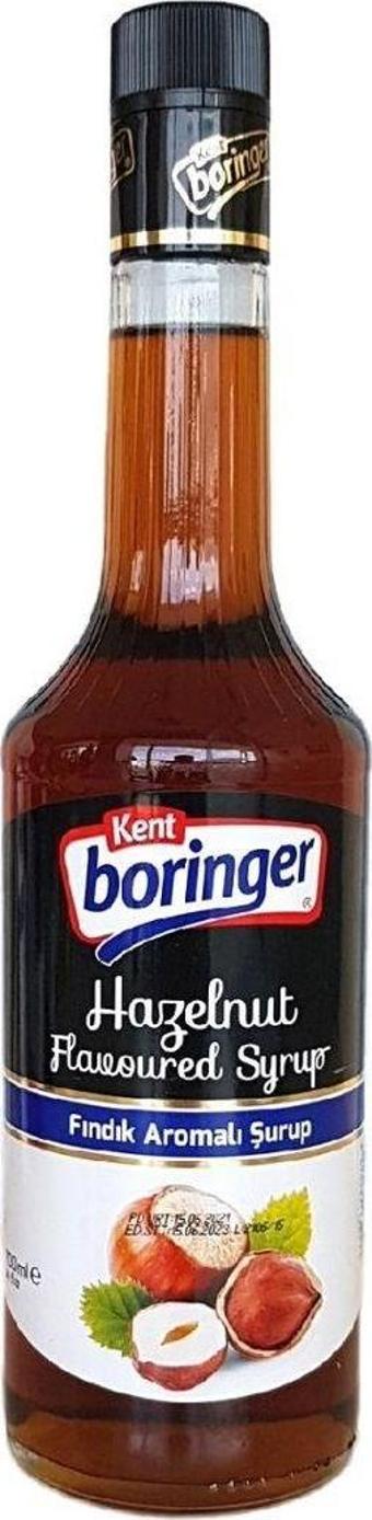 Kent Boringer Kokteyl Şurup Fındık Aromalı, Pasta, puding, kek, tatlı, çay ve kahve şurubu 700ml