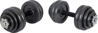 Hepitop Çantalı Döküm Plaka Dambıl Seti 30 Kg Siyah Dumbbell Set