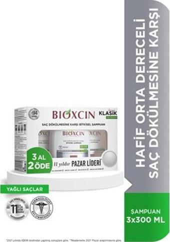Bioxcin Genesis Klasik Şampuan Yağlı Saçlar 3 x 300 Ml - 3 Al 2 Öde