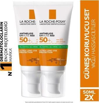 La Roche-Posay Anthelios Uvmune400 Spf50 Oil Control (Dry Touch) Jel Krem 50 Ml - 2 ADET