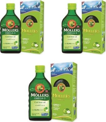 Möllers Omega 3 Elma Aromalı Balık Yağı 250 Ml - 3 ADET 