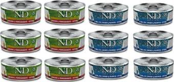 N&D Kitten 12 Adet(6 adet tavuk-Nar 6 adet balık)yavru Yaş Mama 12x80 Gr