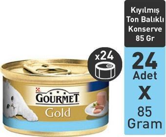 Purina Gourmet Gold Kıyılmış Ton Balıklı Konserve Kedi Maması 85 gr x 24 Adet