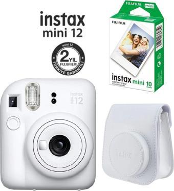 Instax Mini 12 Beyaz Fotoğraf Makinesi 10'lu Film Ve Çantalı Seti 98