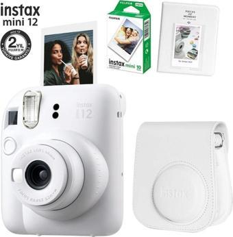 Instax Mini 12 Beyaz Fotoğraf Makinesi 10Lu Film Ve Pvc Albümlü Çantalı Seti 2