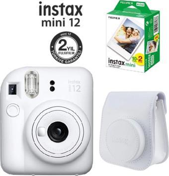 Instax Mini 12 Beyaz Fotoğraf Makinesi 20'li Film Ve Çantalı Seti 99