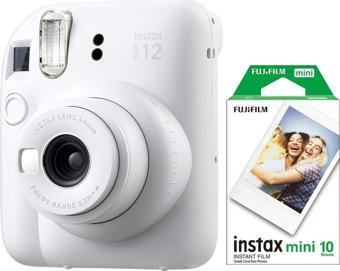 Fujifilm Instax Mini 12 Beyaz Fotoğraf Makinesi Ve 10'lu Mini Film