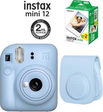 Fujifilm Instax Mini 12 Mavi Fotoğraf Makinesi 20'li Film Ve Çantalı Seti 99