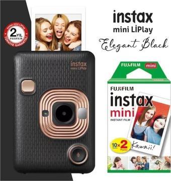 Fujifilm Instax Mini Liplay Hybrid Elegant Black Fotoğraf Makinesi 20Li Mini Film