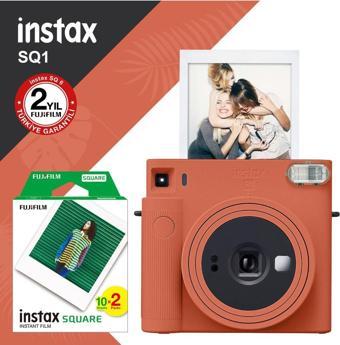 Instax Sq1 Terracotta Turuncu Fotoğraf Makinesi Ve 20'li Kare Film