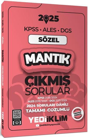 2025 KPSS ALES DGS Sözel Mantık Çıkmış Sorular ve Çözümleri Yediiklim Yayınları - Yediiklim Yayınları