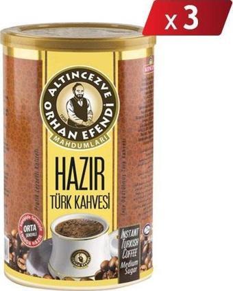 Orhan Efendi Hazır Türk Kahvesi Orta Şekerli Teneke 500 Gr - 3LÜ PAKET