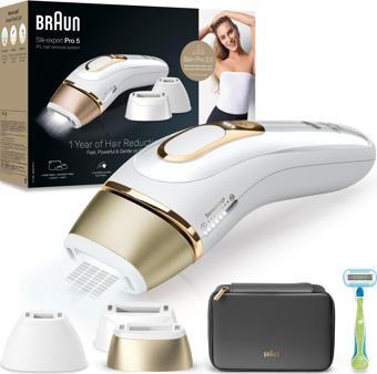 Braun IPL Silk·expert Pro 5, Evde Tüy Alma, Çanta, Venus Tıraş Makinesi, 3 Başlık ile, PL5242