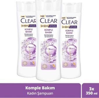 Clear Women Kepeğe Karşı Etkili Şampuan Komple Bakım 350 ml X3