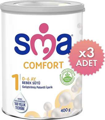 SMA Comfort 1 Bebek Sütü 400 gr 3 Adet