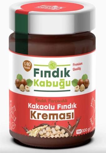 Fındık Kabuğu Fındık Parçacıklı Kakaolu %40 Fındık Kreması 300 gr