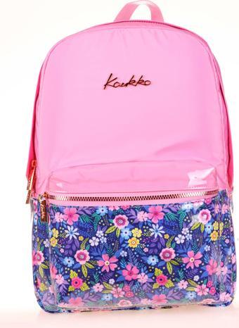 Kaukko Soft Floral Sırt Çantası Pembe K1732