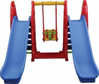 King Kids Sevimli Tedi Kaydıraklı Salıncak Set C