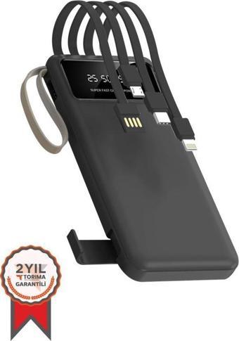 Torima Hızlı Şarj Özellikli 4 Çıkışlı 10.000 Mah Powerbank Siyah