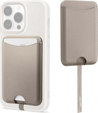 Spigen Ciel by Cyrill MagSafe iPhone 14 / iPhone 13 / iPhone 12 Serisi için Cüzdan Kajuk Mag Cream - AFA05260