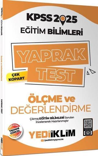 2025 KPSS Eğitim Bilimleri Ölçme ve Değerlendirme Çek Kopart Yaprak Test Yediiklim Yayınları - Yediiklim Yayınları