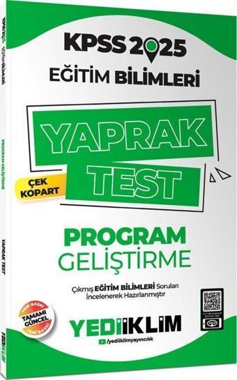 2025 KPSS Eğitim Bilimleri Program Geliştirme Çek Kopart Yaprak Test Yediiklim Yayınları - Yediiklim Yayınları