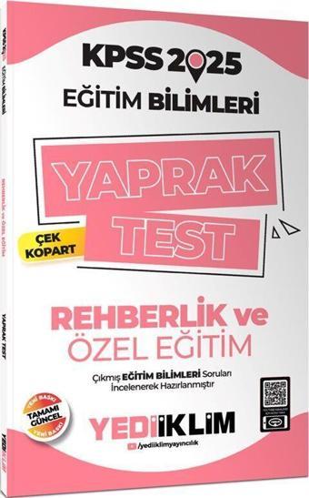 2025 KPSS Eğitim Bilimleri Rehberlik ve Özel Eğitim Çek Kopart Yaprak Test Yediiklim Yayınları - Yediiklim Yayınları