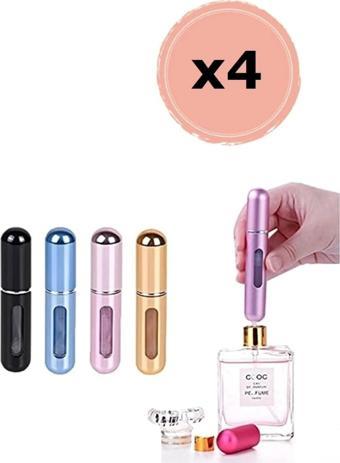 4 Adet Parfüm Şişesi Taşınabilir Mini Doldurulabilir  Atomizer Parfüm Şişeleri Boş Küçük
