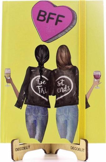 Lastikli Noktalı Sert Kapak Best Friend Defter