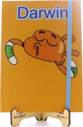 Lastikli Noktalı Sert Kapak Darwin ve Gumball Defter