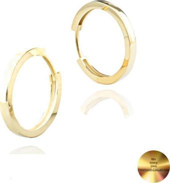 18k Serie Oro Sade Halka Kadın Gümüş Küpe 20 MM