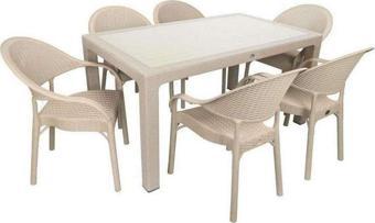 Elit Rattan 90x150 Eylül Koltuk Camlı Masa Takımı